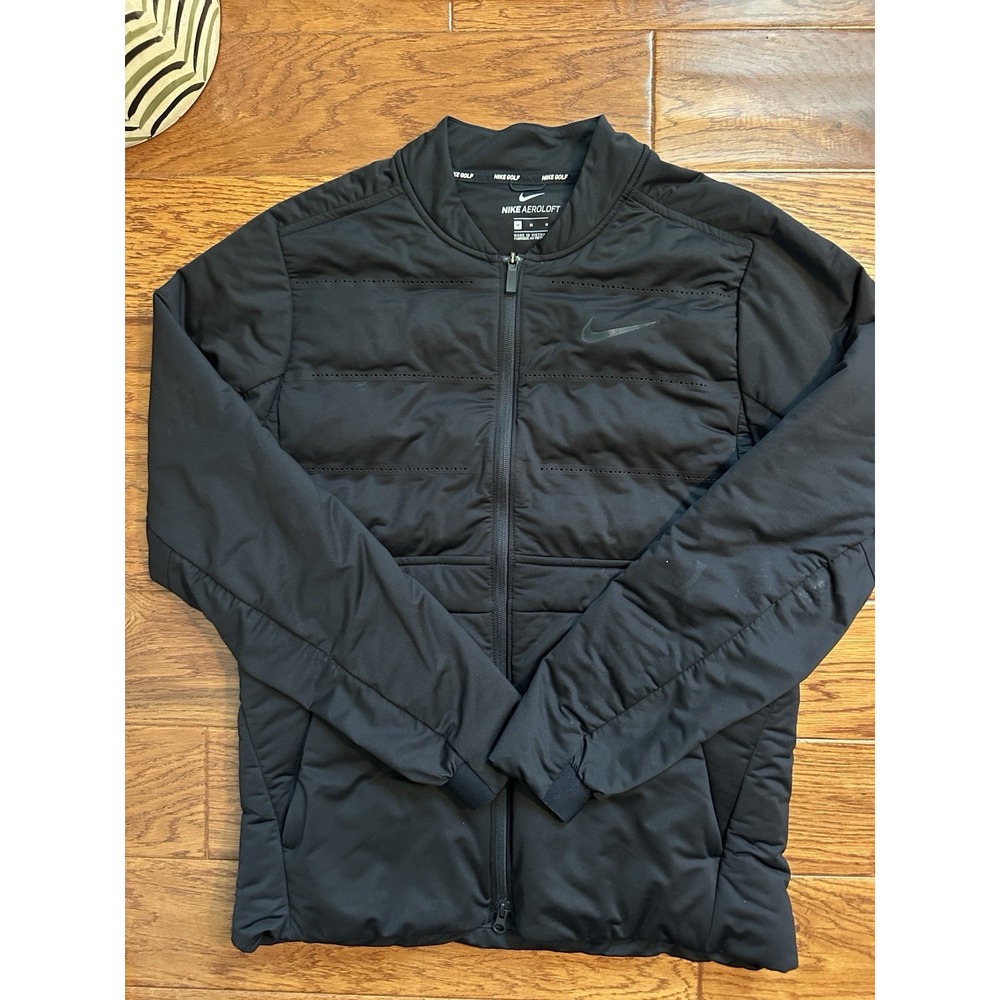 Nike Golf AeroLoft Jacket Mens Medium Black Full Zip Padded Coat 932235-010